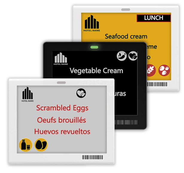 Electronic Buffet Label. 4 colors.